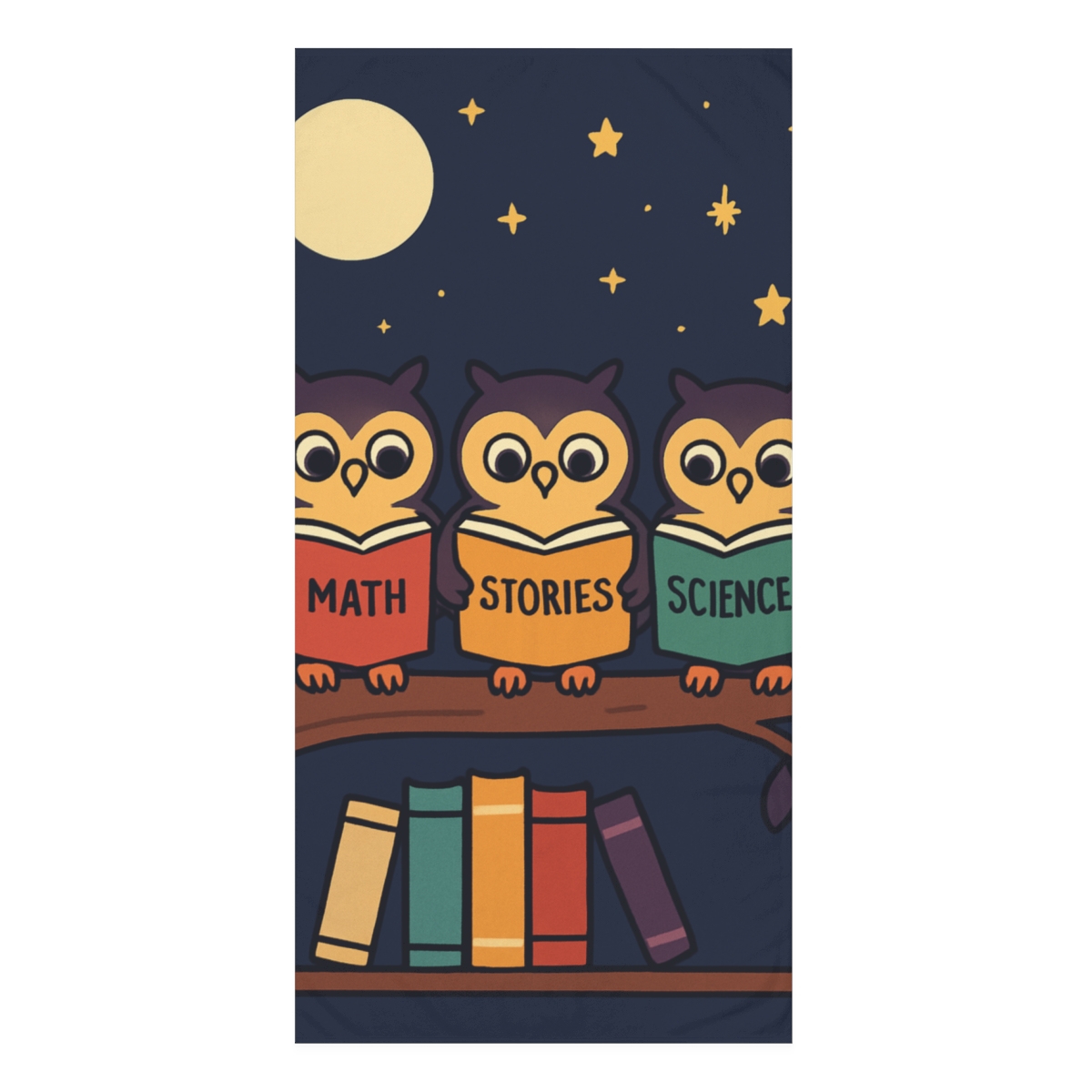Moonlight Library Owls custom towels