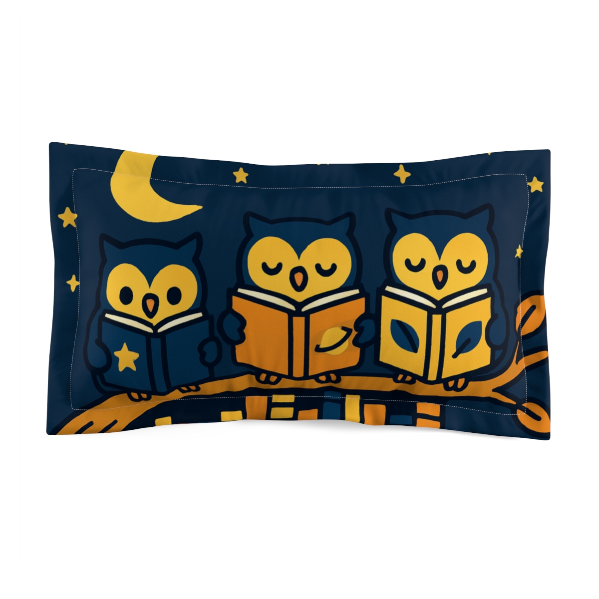 Moonlight Library Owls designer printed pillows
