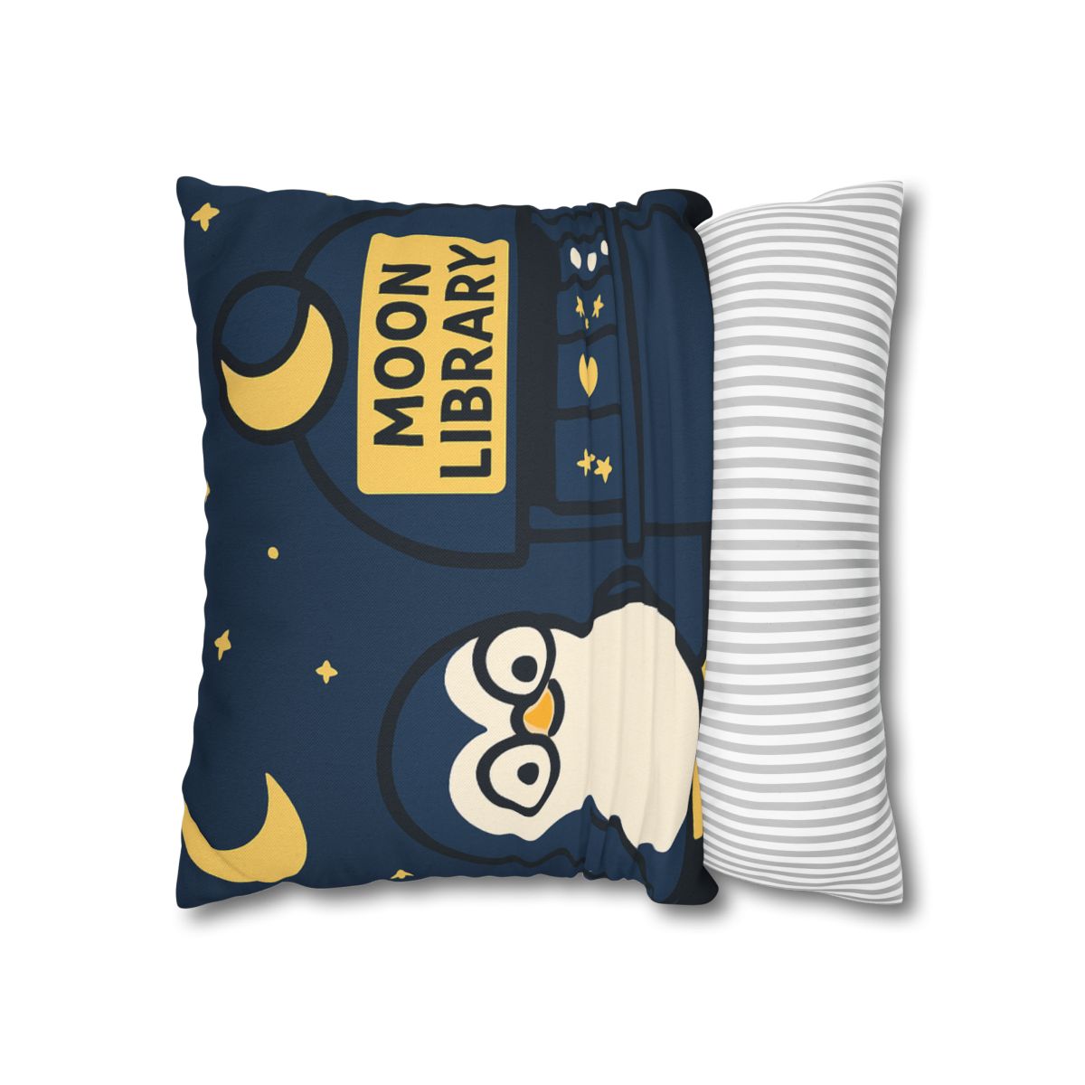 Moonlight Library Run By A Wise Penguin Astronomer designer print pillow cases