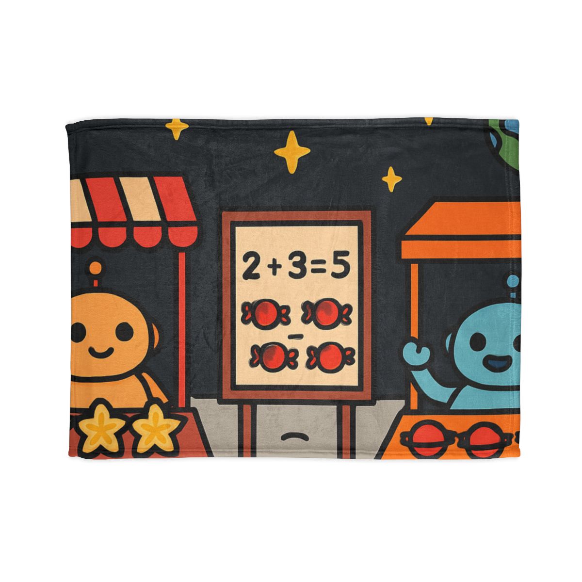 Moonlight Market Run By Friendly Robots designer printed blankets