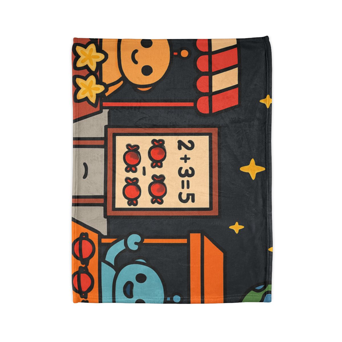 Moonlight Market Run By Friendly Robots designer printed blankets