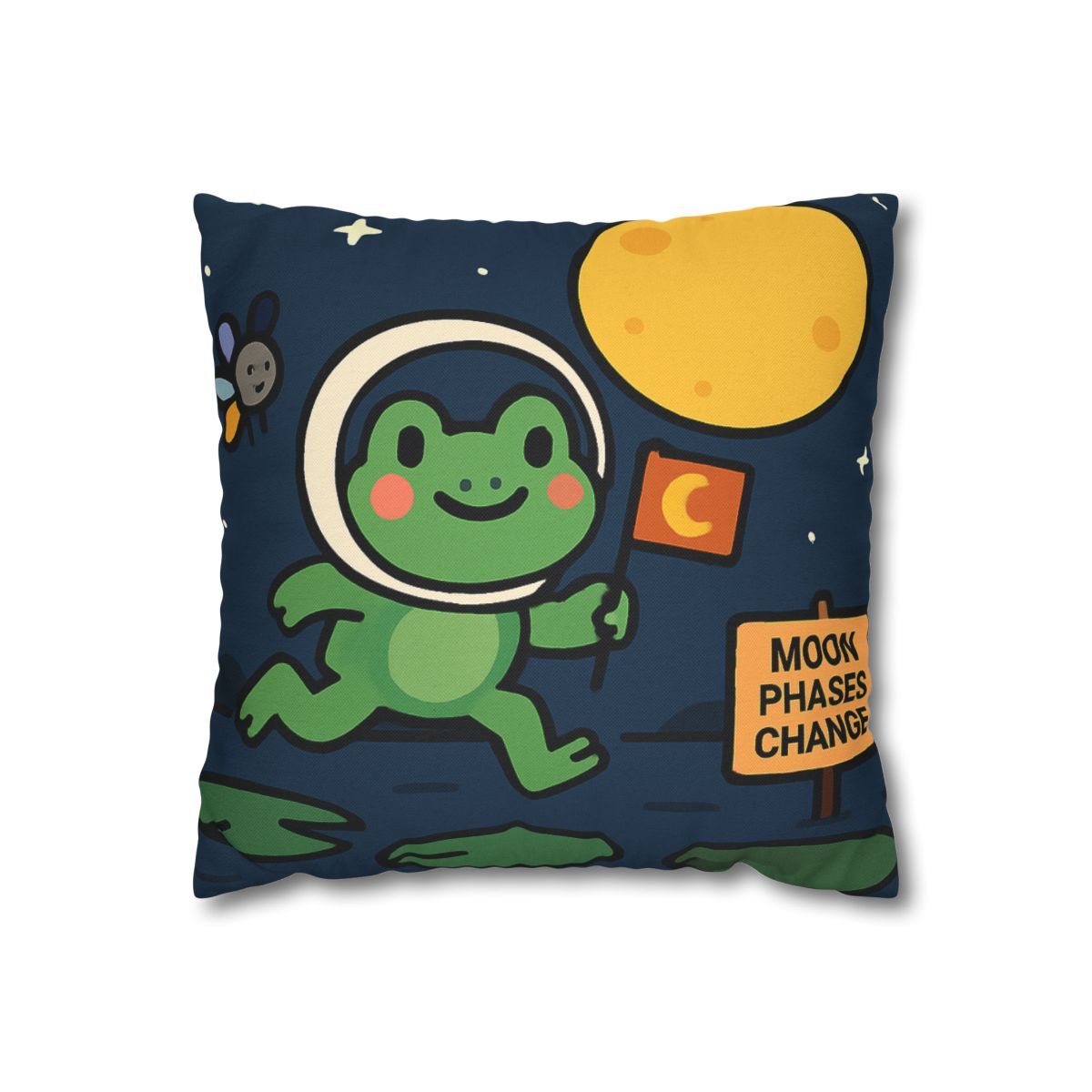 Moonlight Marsh Frog Astronaut unique gift pillow cases