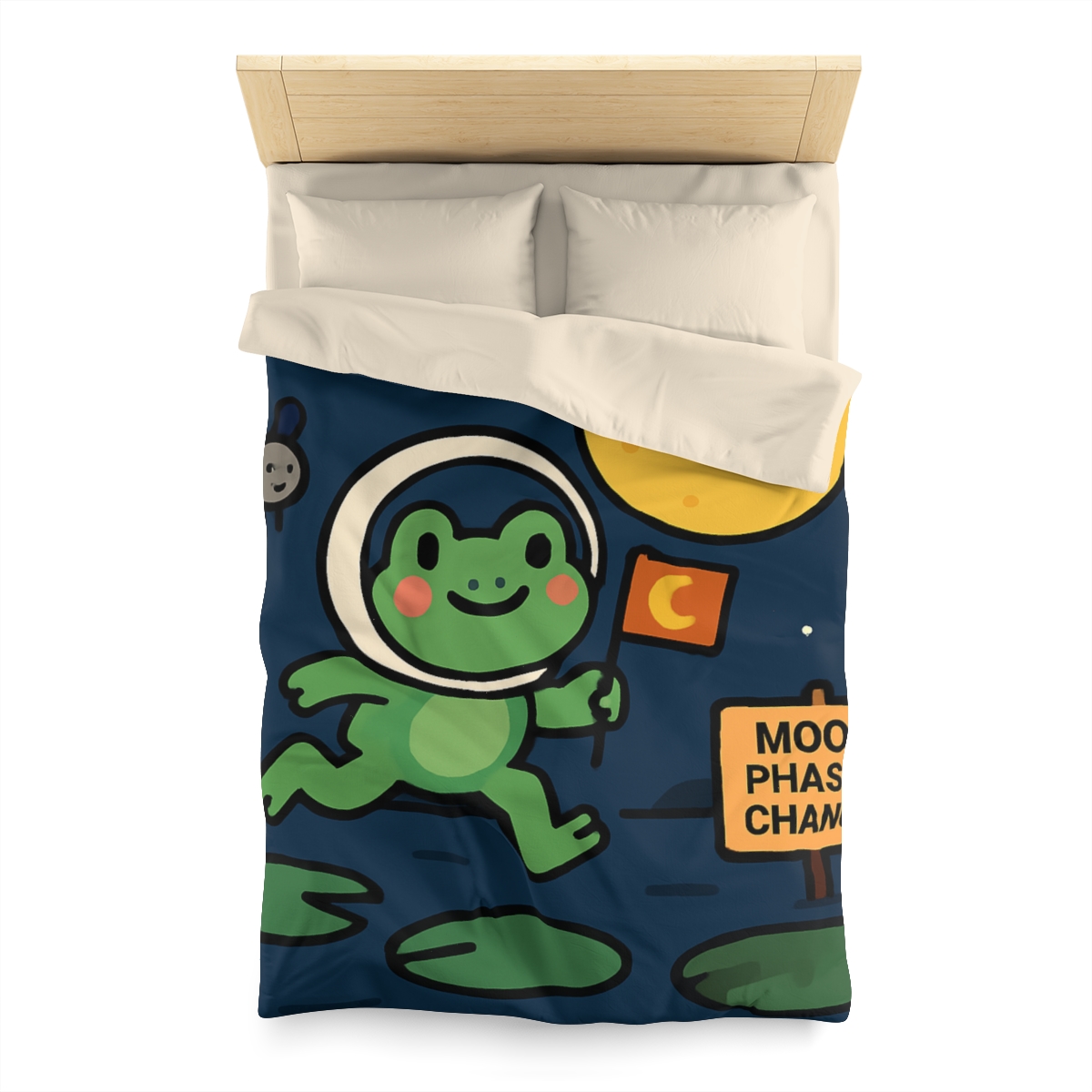 Moonlight Marsh Frog Astronaut warm winter duvets