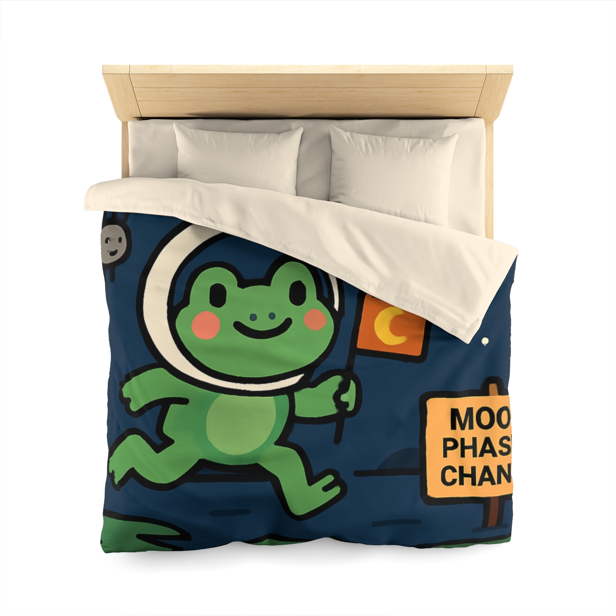 Moonlight Marsh Frog Astronaut warm winter duvets