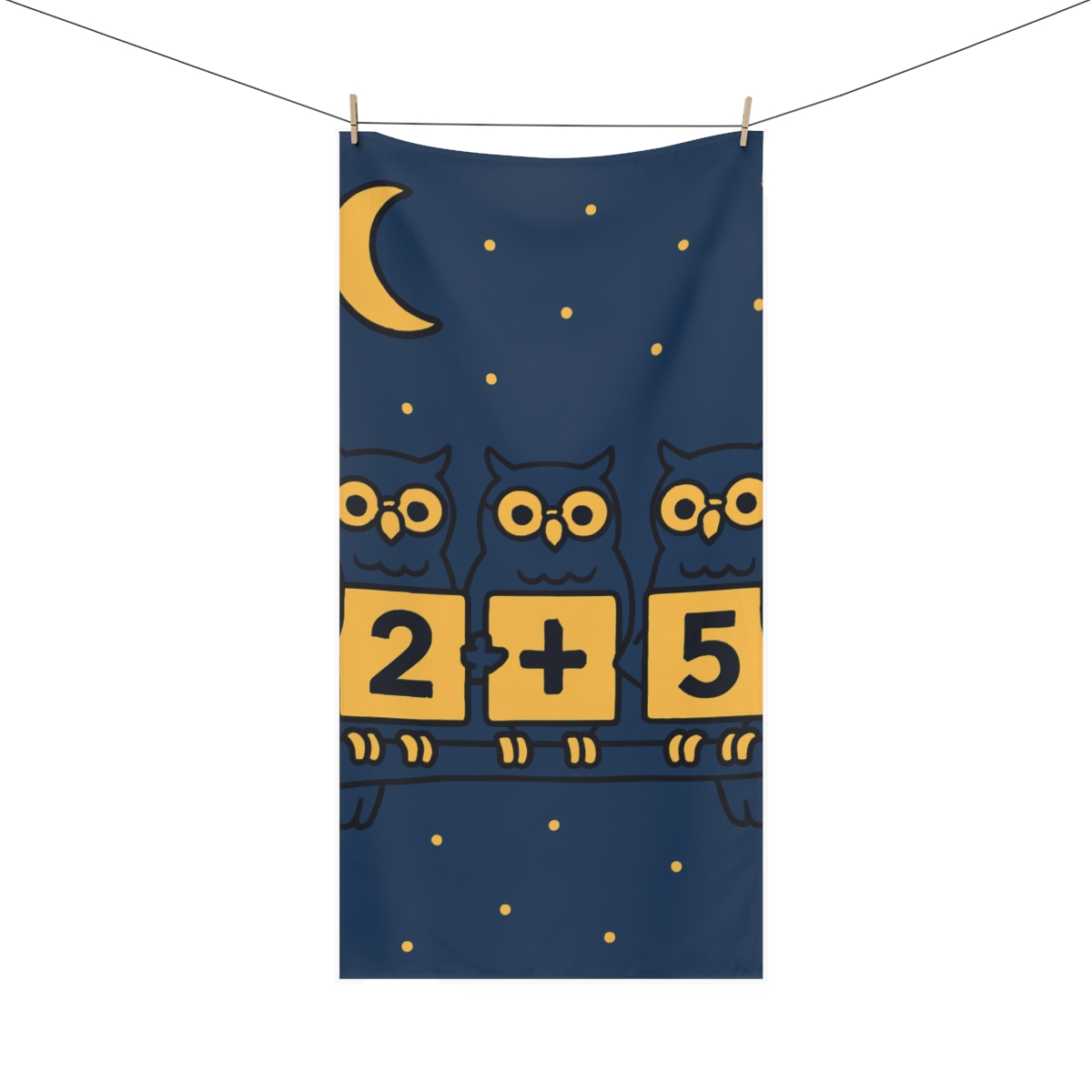 Moonlight Math With Owls trendy hand towels