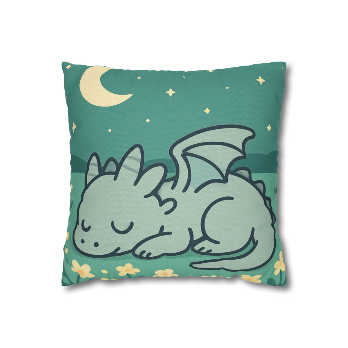 Moonlight Meadow Dragon designer print pillow cases