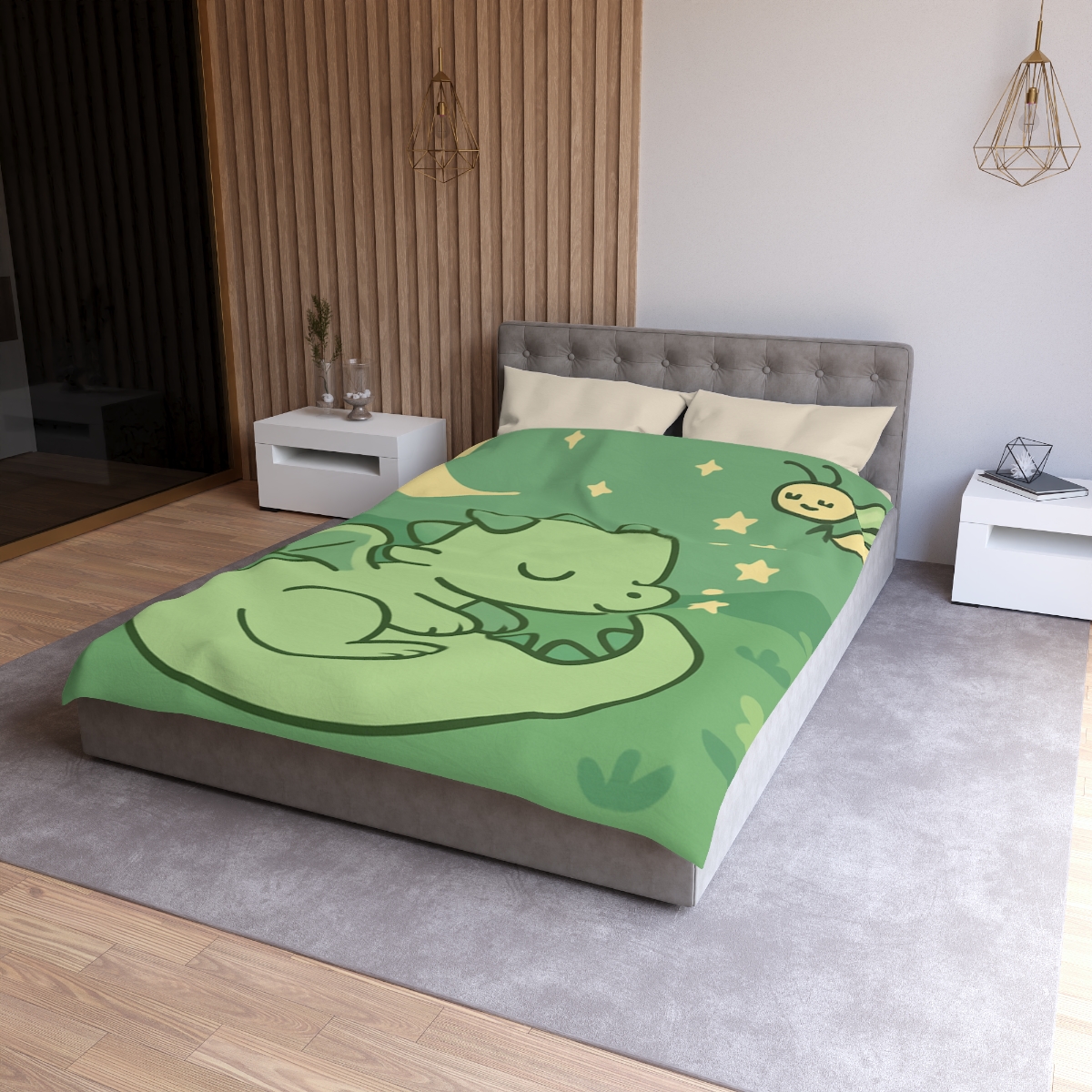Moonlight Meadow Dragon personalized bedding duvets