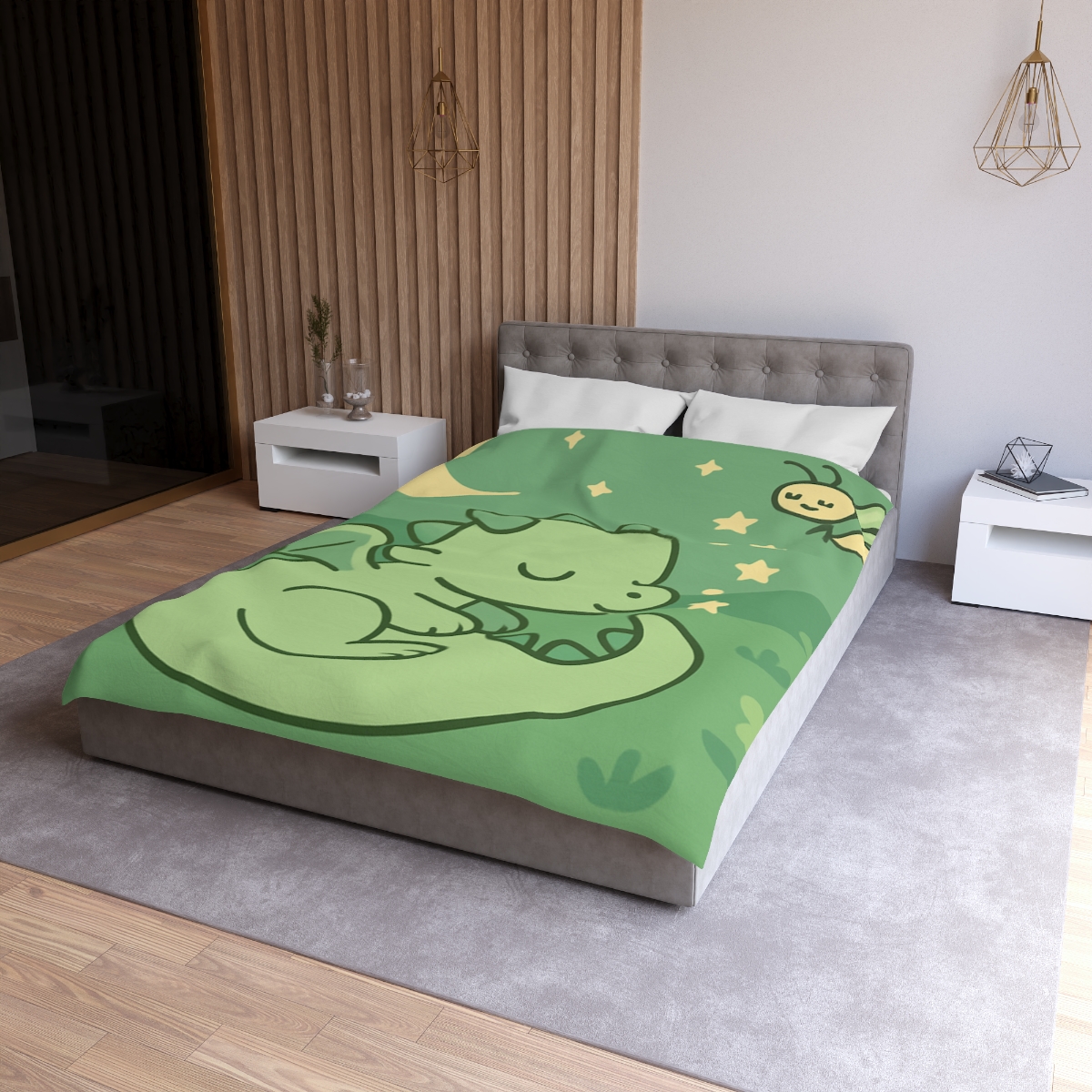 Moonlight Meadow Dragon personalized bedding duvets