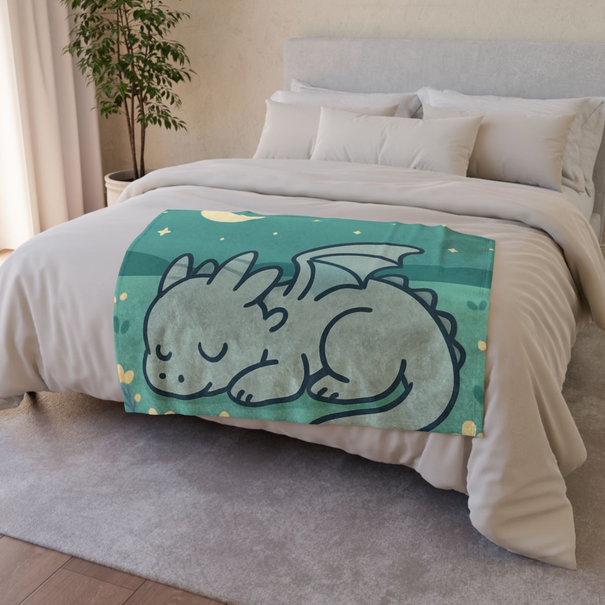 Moonlight Meadow Dragon stylish throw blankets