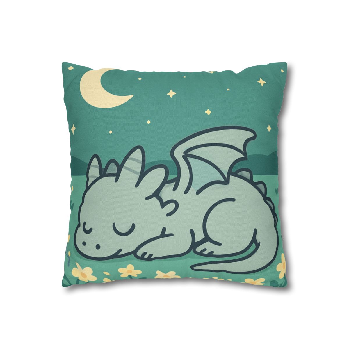 Moonlight Meadow Dragon designer print pillow cases