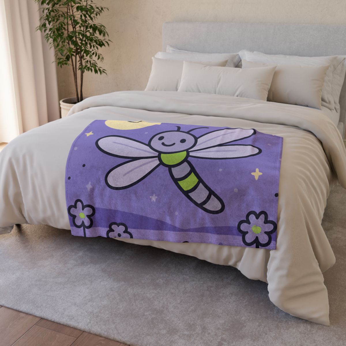 Moonlight Meadow Dragonfly decorative home blankets