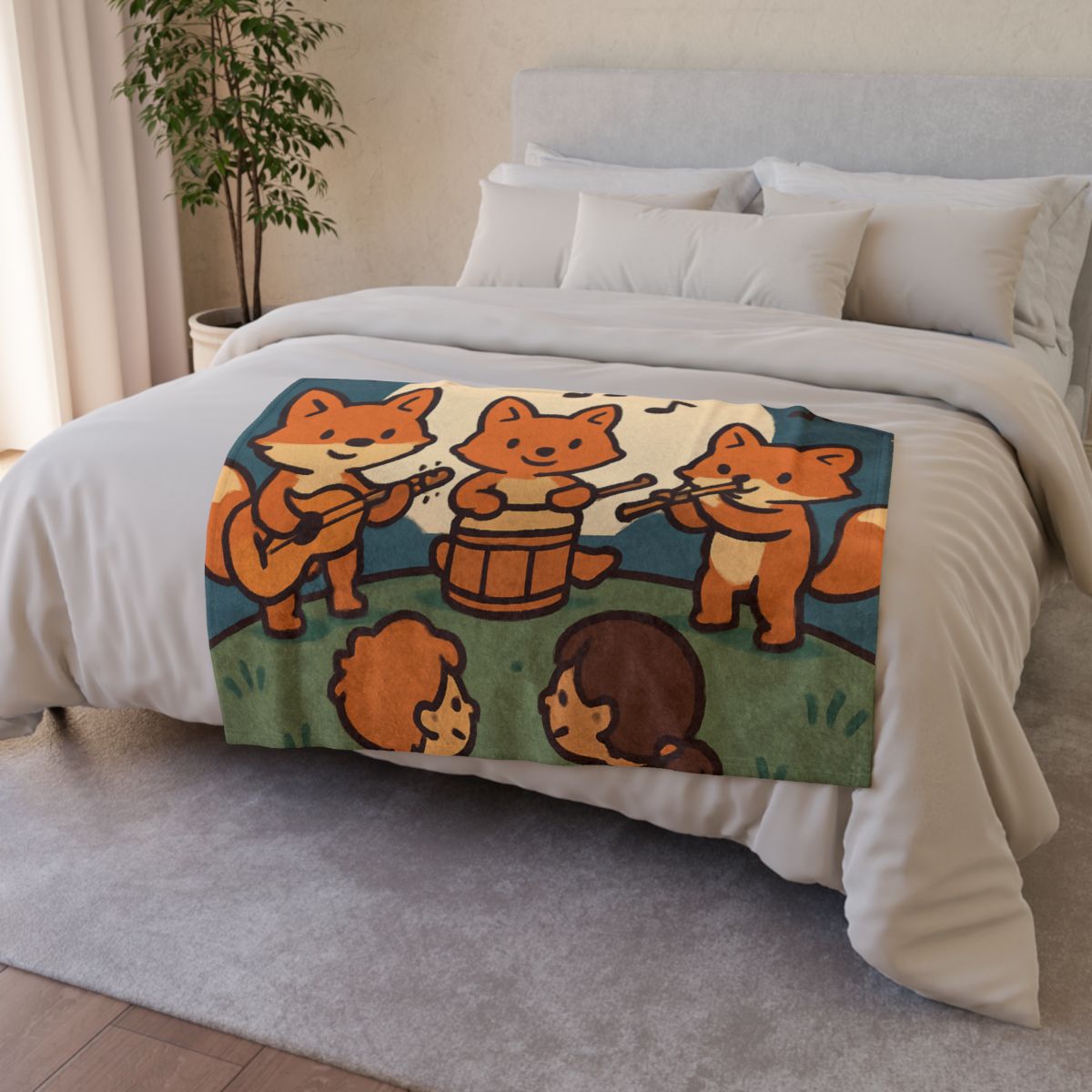 Moonlight Music Fox Band unique gift blankets