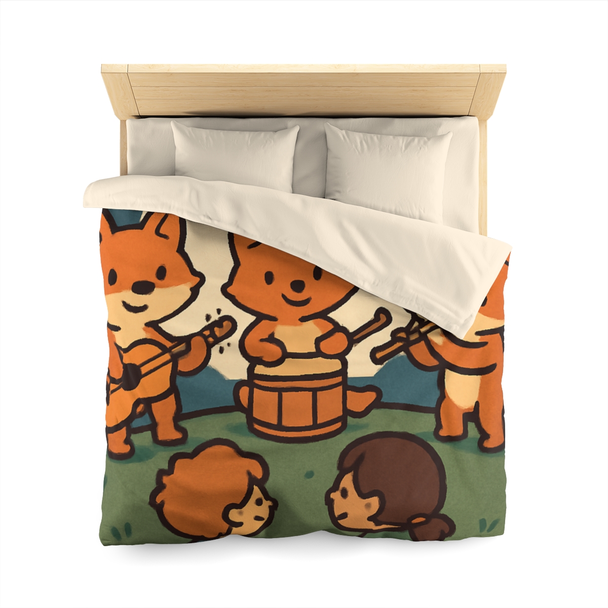 Moonlight Music Fox Band designer printed duvets