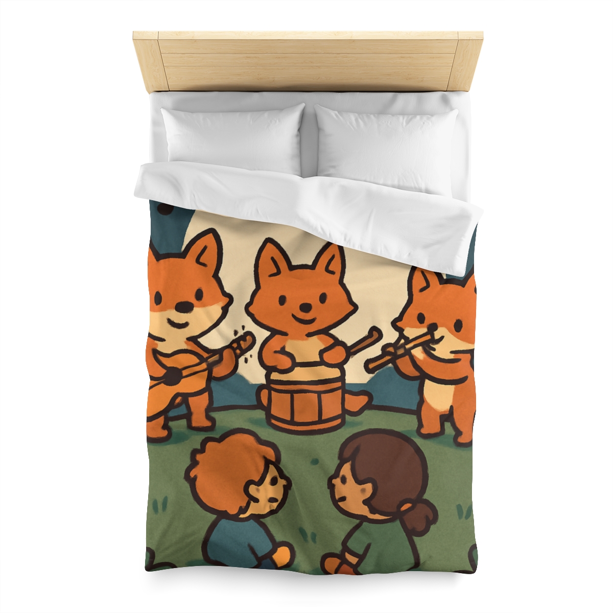 Moonlight Music Fox Band designer printed duvets