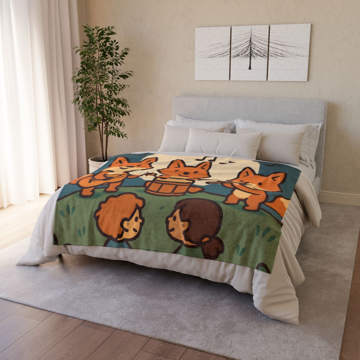 Moonlight Music Fox Band unique gift blankets