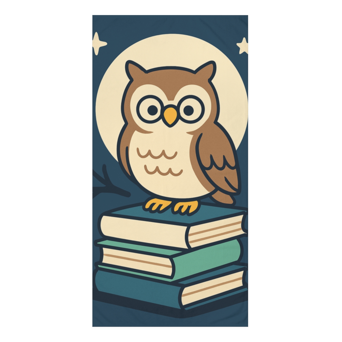 Moonlight Owl Librarian designer printed towels