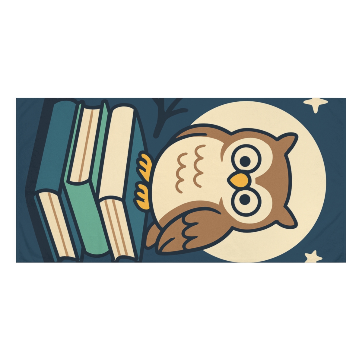 Moonlight Owl Librarian designer printed towels