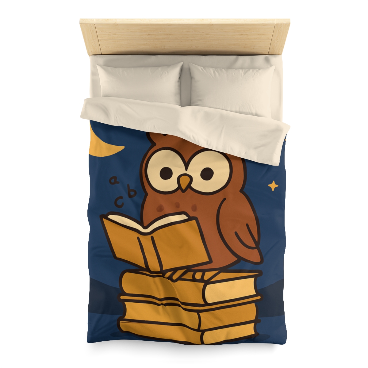 Moonlight Owl Library designer printed duvets