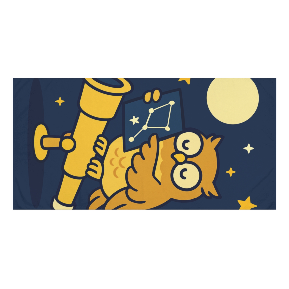 Moonlight Owl Star Map comfortable face towels