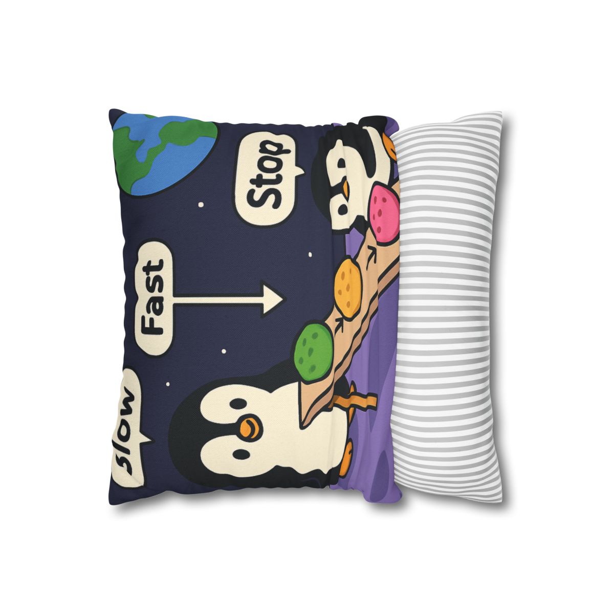 Moonlight Penguin Ice Cream Physics personalized pillow covers