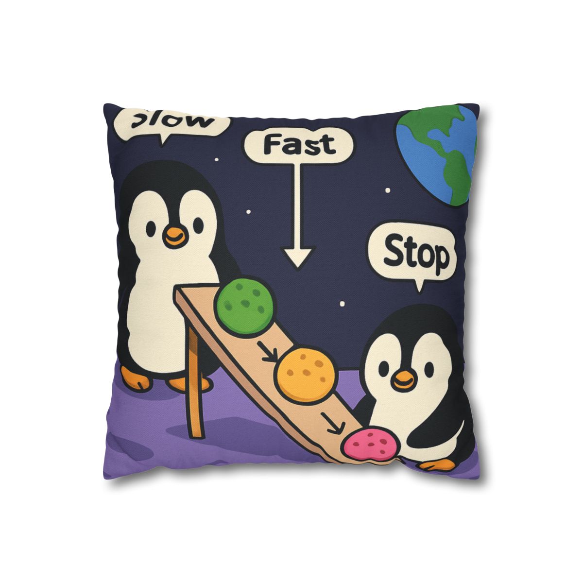 Moonlight Penguin Ice Cream Physics personalized pillow covers