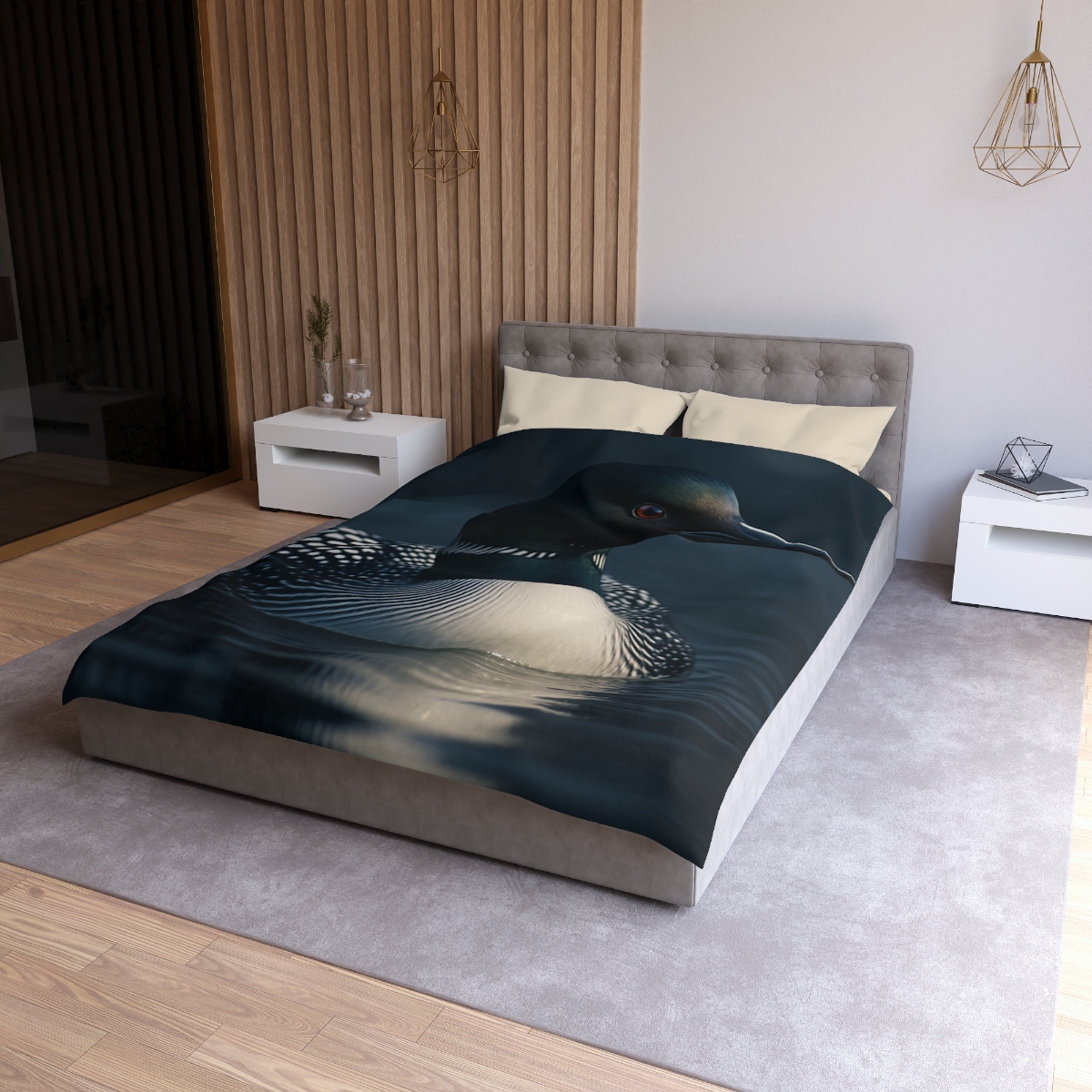 Moonlit Chorus Common Loon custom duvets