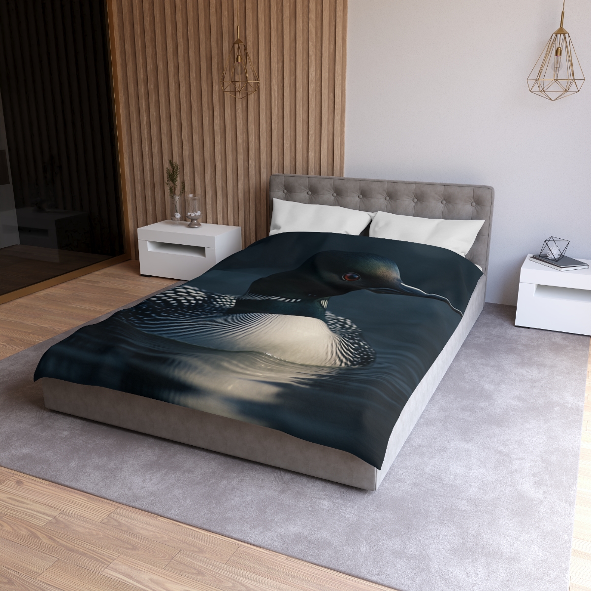 Moonlit Chorus Common Loon custom duvets