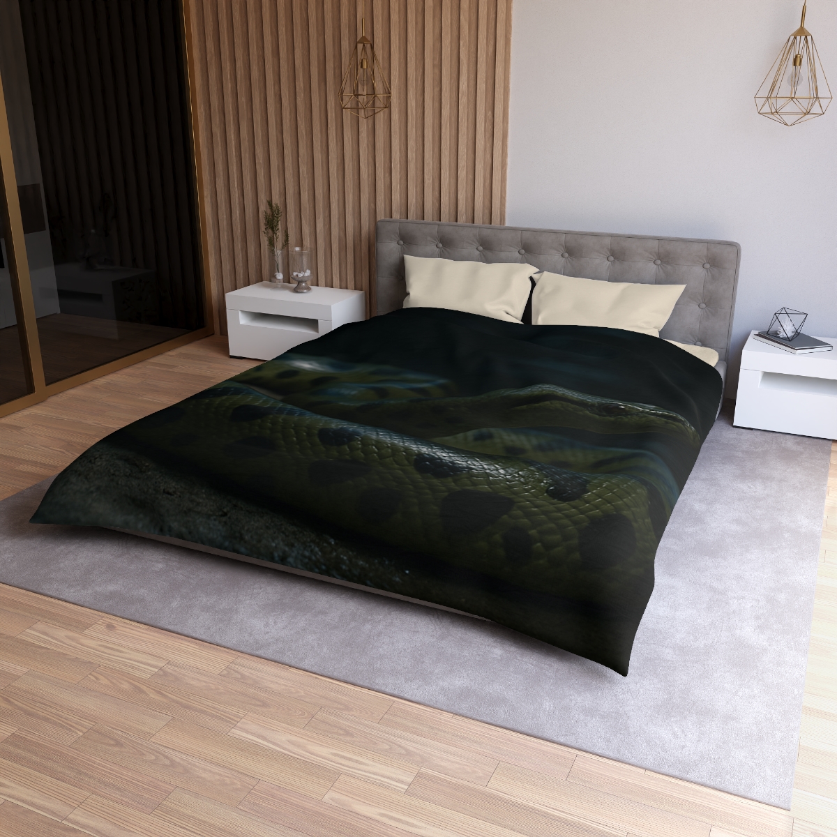 Moonlit Coil Green Anaconda trendy bedroom duvets