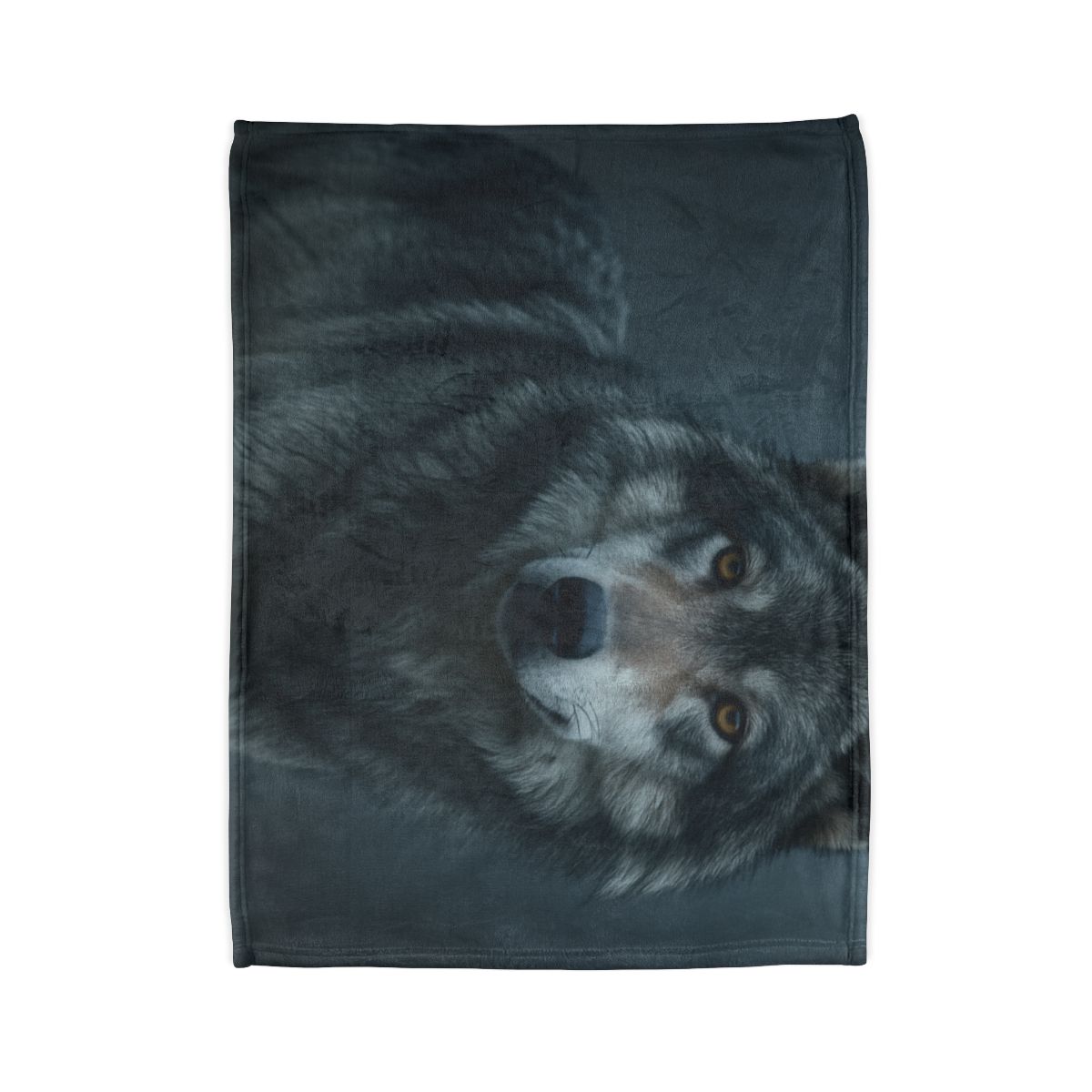 Moonlit Gaze Gray Wolf stylish throw blankets