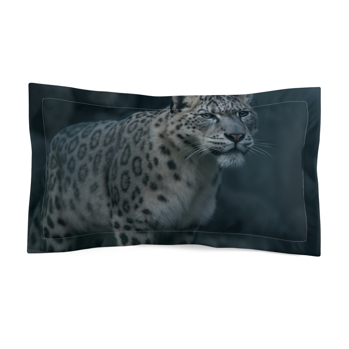 Moonlit Gaze Snow Leopard unique shape pillows