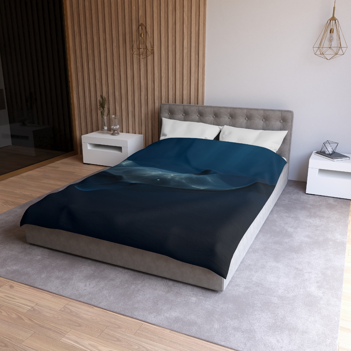 Moonlit Glide Manta Ray custom duvets