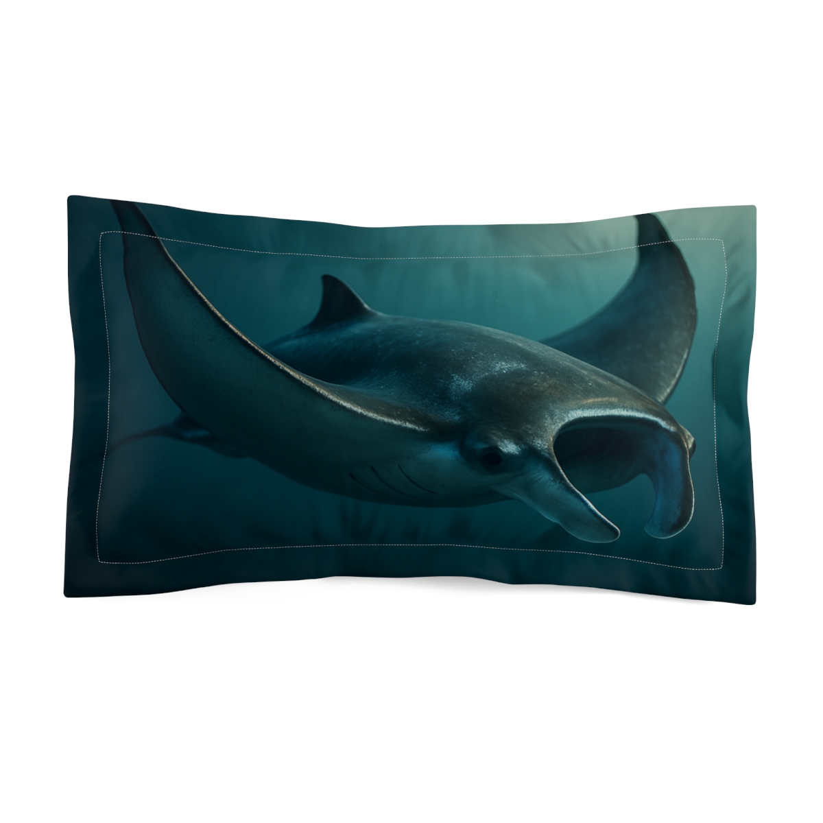 Moonlit Glide Manta Ray stylish throw pillows