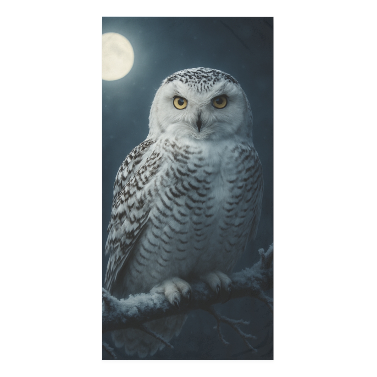 Moonlit Guardian Snowy Owl soft cotton towels