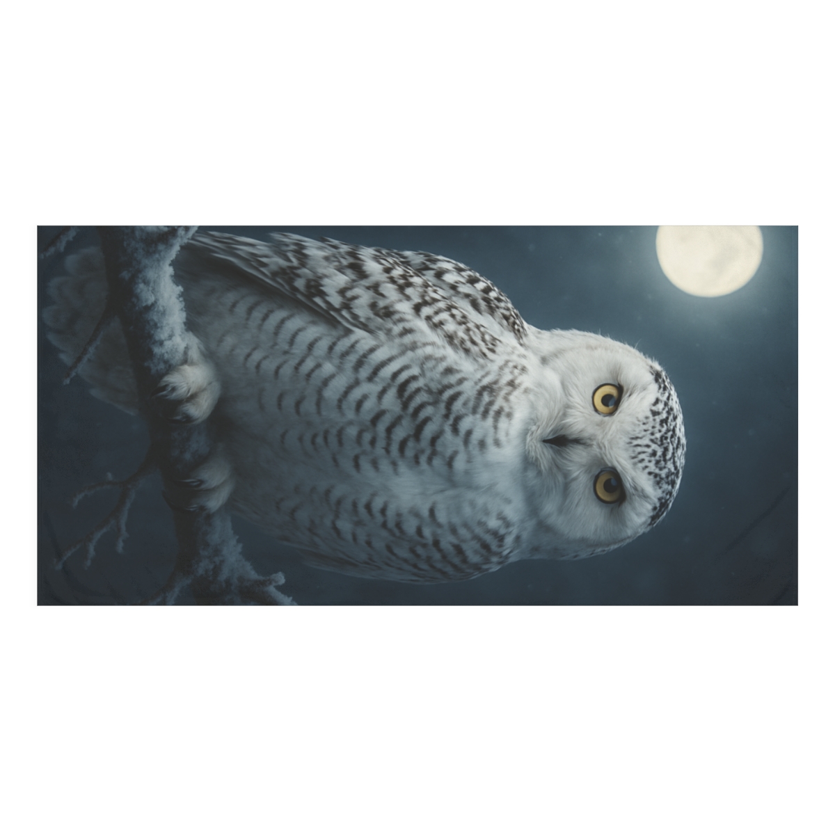 Moonlit Guardian Snowy Owl soft cotton towels