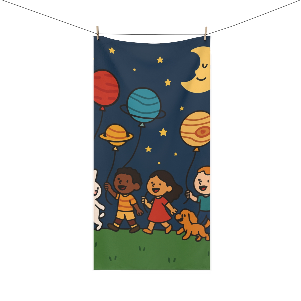 Moonlit Kite Caravan unique gift towels