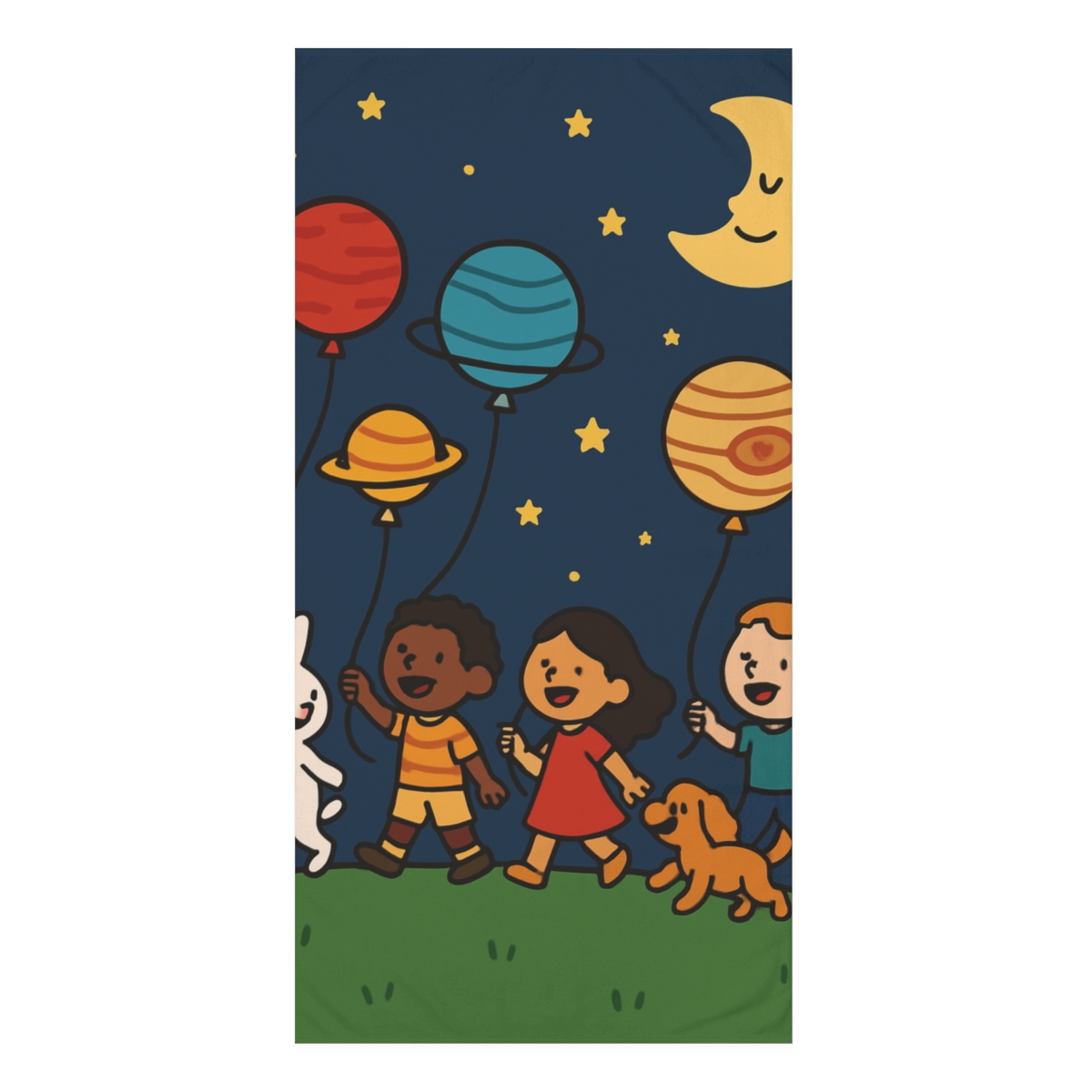 Moonlit Kite Caravan unique gift towels