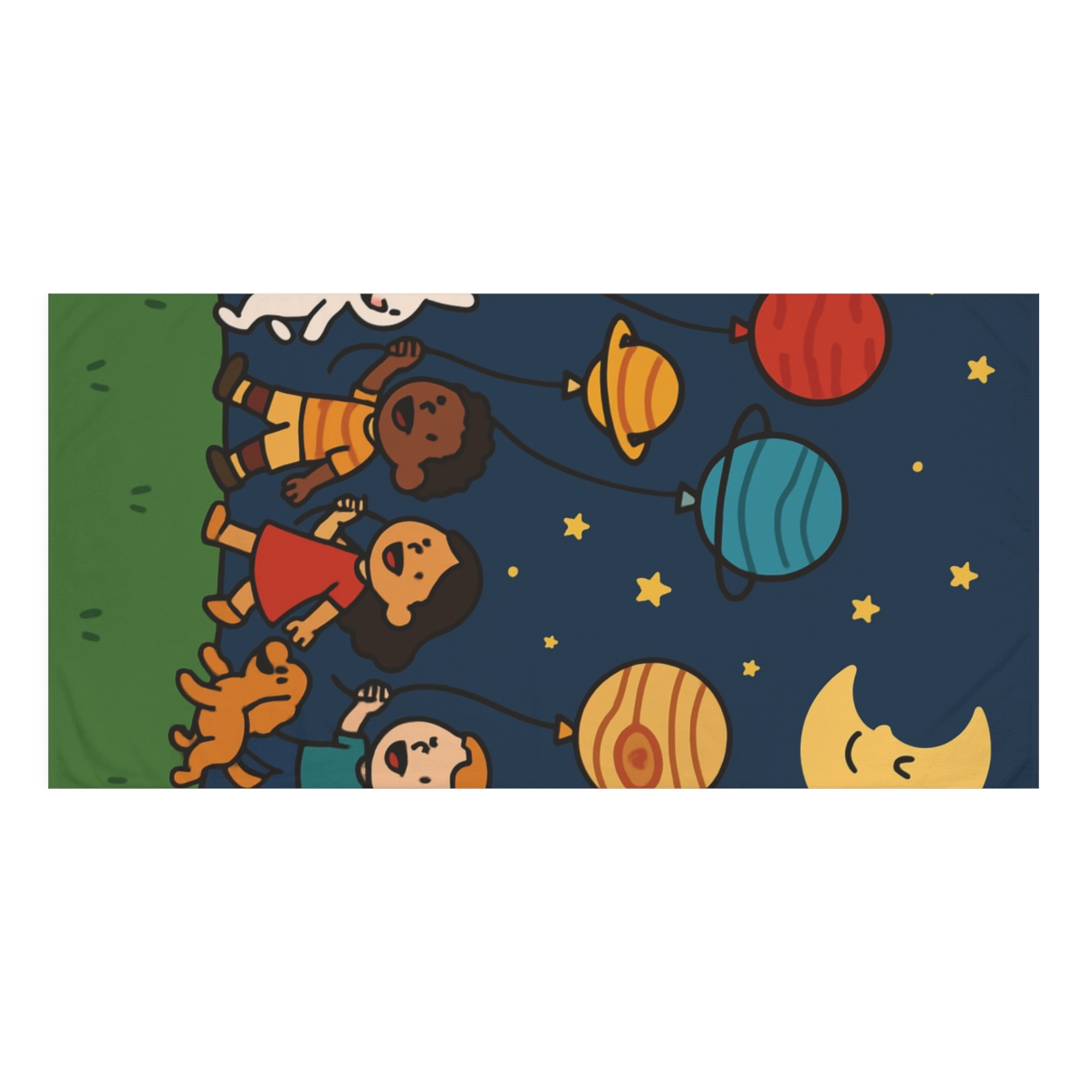 Moonlit Kite Caravan unique gift towels