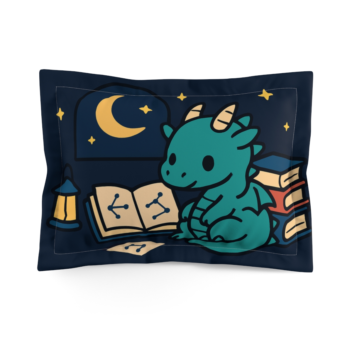 Moonlit Library Dragon And Star Stories trendy accent pillows