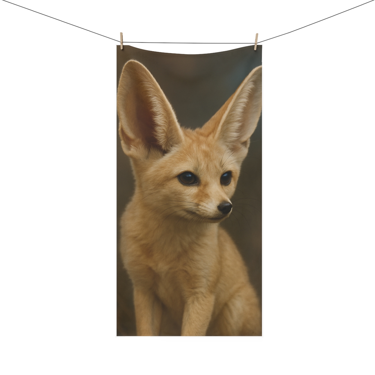 Moonlit Listening Fennec Fox soft cotton towels