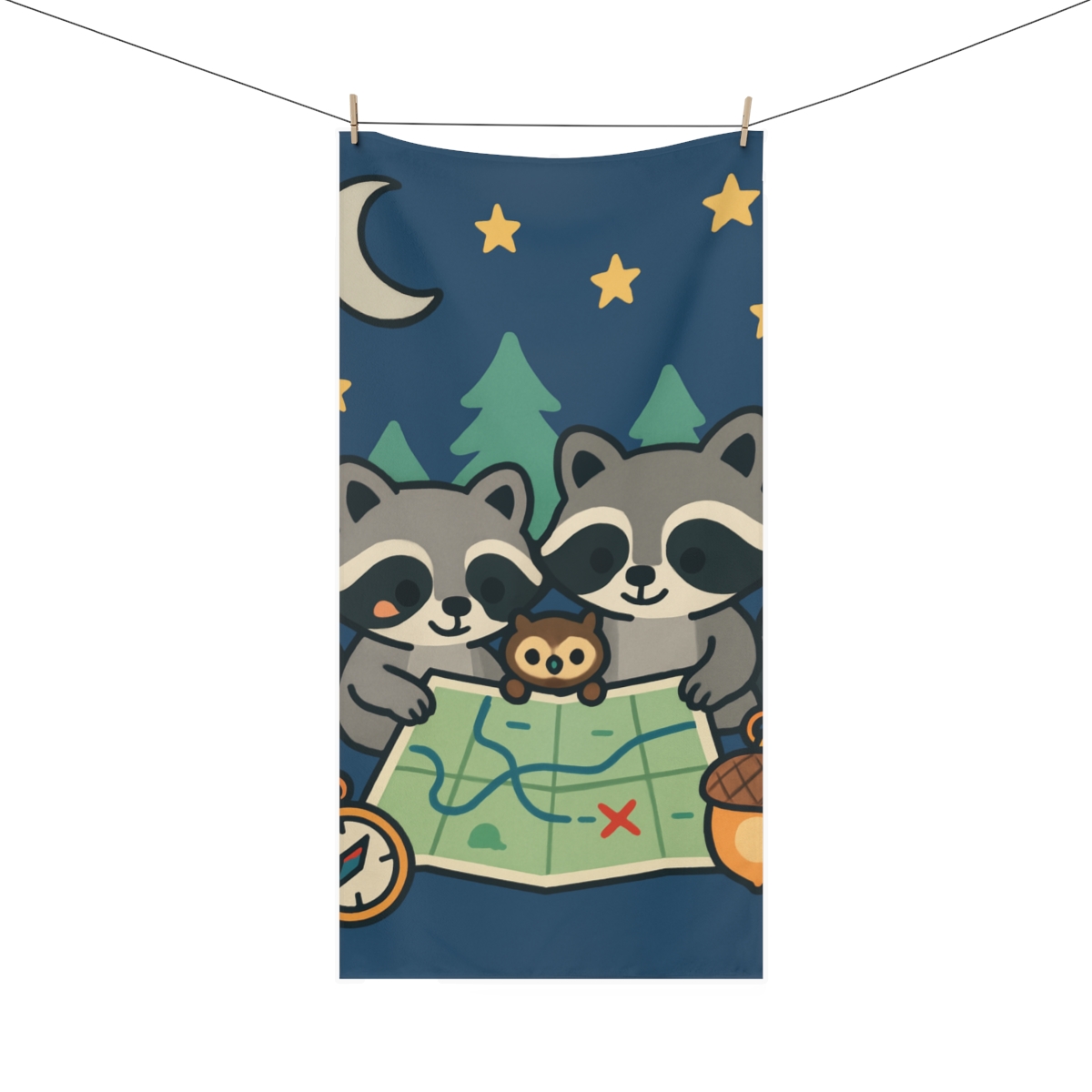 Moonlit Map Makers Of The Forest trendy hand towels