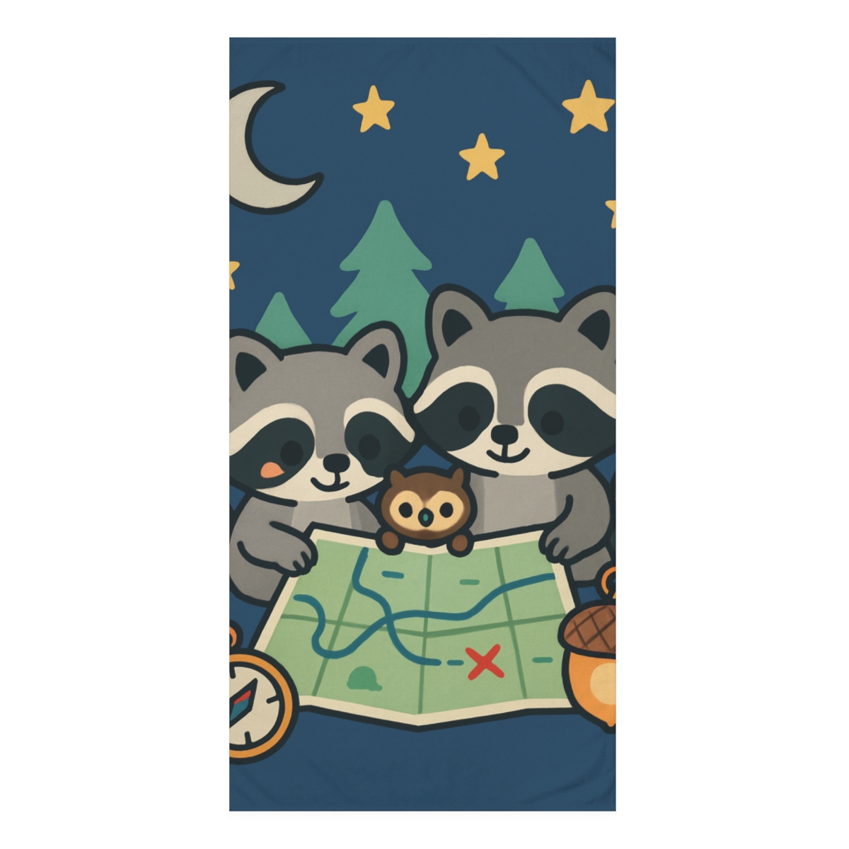 Moonlit Map Makers Of The Forest trendy hand towels