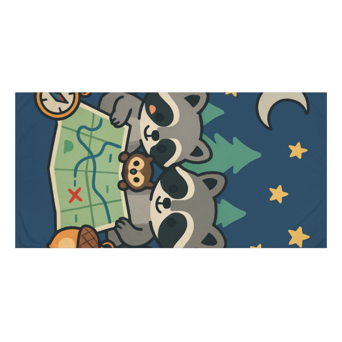 Moonlit Map Makers Of The Forest trendy hand towels