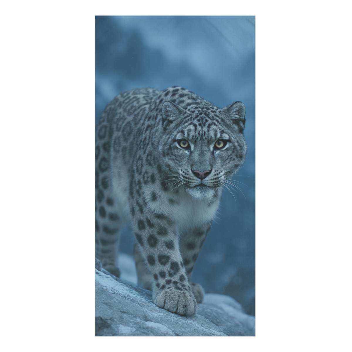 Moonlit Mirage Snow Leopard comfortable face towels