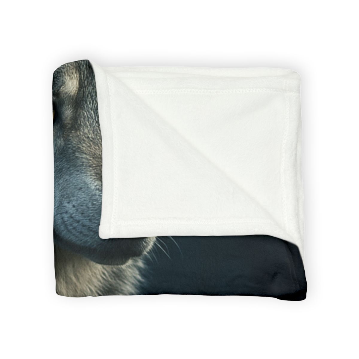 Moonlit Pause Gray Wolf personalized cozy blankets