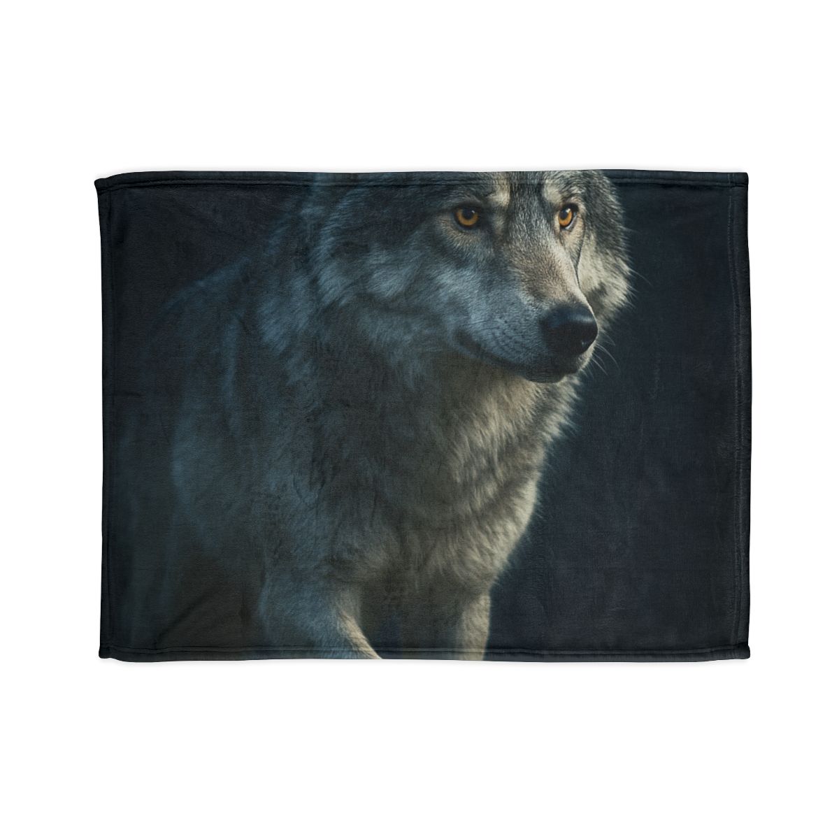 Moonlit Pause Gray Wolf personalized cozy blankets