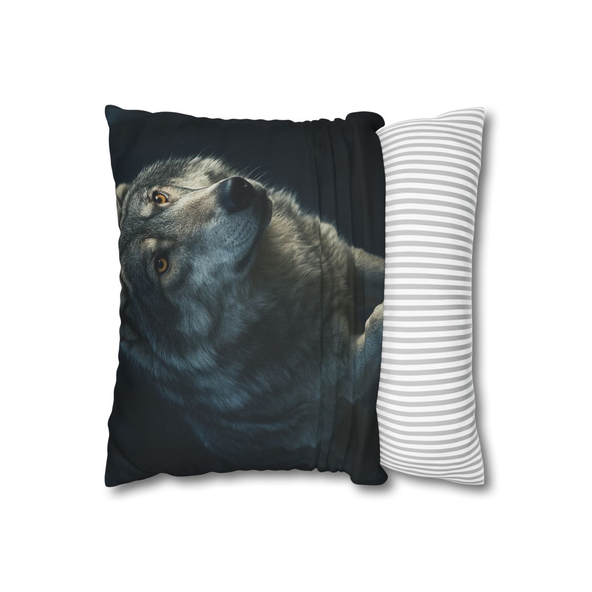 Moonlit Pause Gray Wolf personalized pillow covers