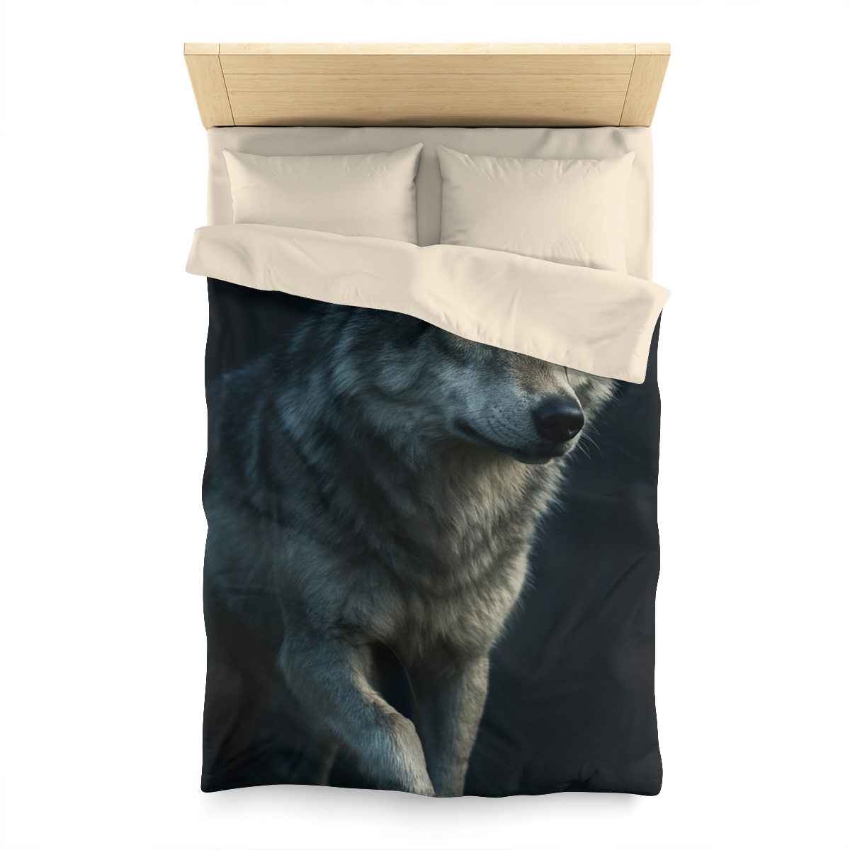 Moonlit Pause Gray Wolf trendy bedroom duvets
