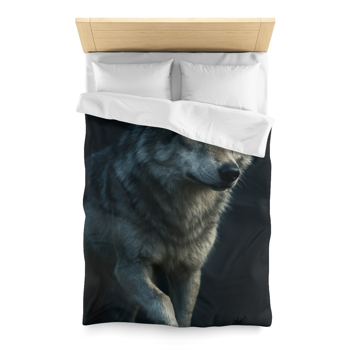 Moonlit Pause Gray Wolf trendy bedroom duvets