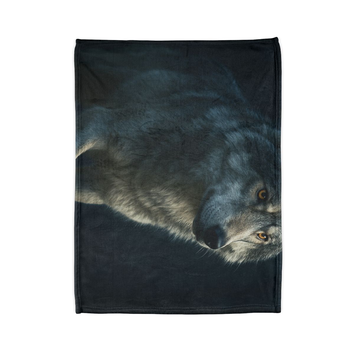 Moonlit Pause Gray Wolf personalized cozy blankets
