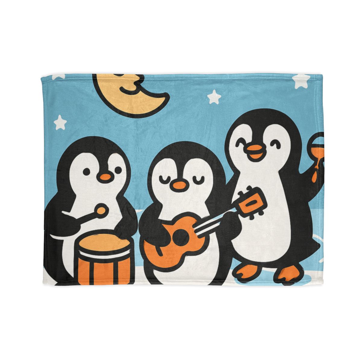 Moonlit Penguin Band designer printed blankets